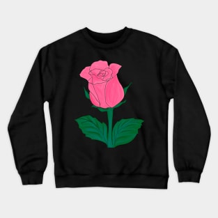 Pink Rose Watercolor Drawing Crewneck Sweatshirt